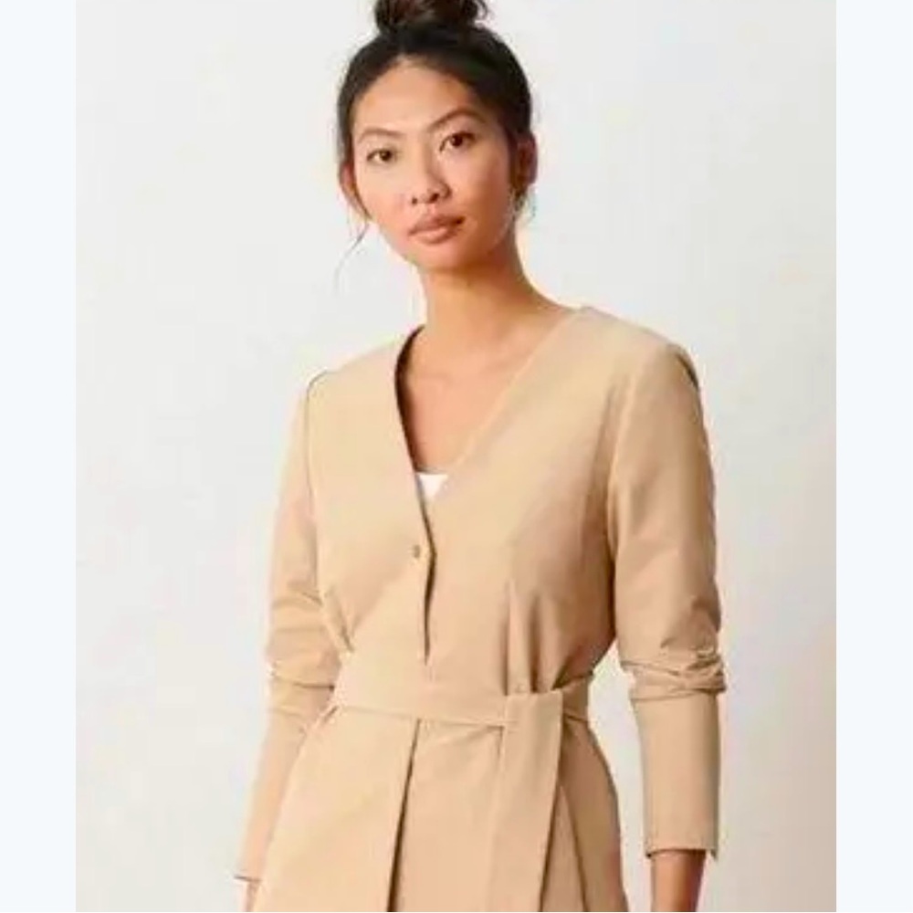 Aday Trailblazer Belted Blazer in Latte Size Large